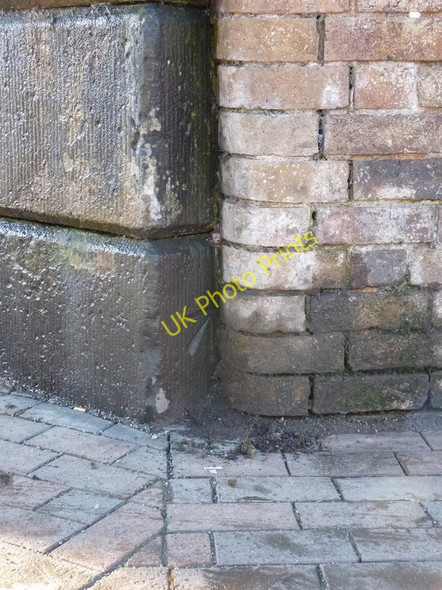 Photo 6"x4" Bench Mark on railway bridge, Shifnal Market Place Shifnal c2011