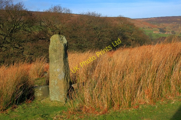 Photo 6"x4" Stone Post on the Footpath up Esklets Westerdale\/NZ6605 c2008