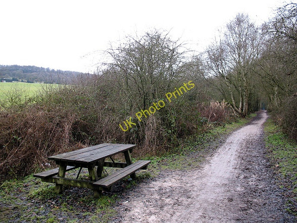 Photo 6"x4" Picnic table on the Biddulph Valley Way Whitemore c2010