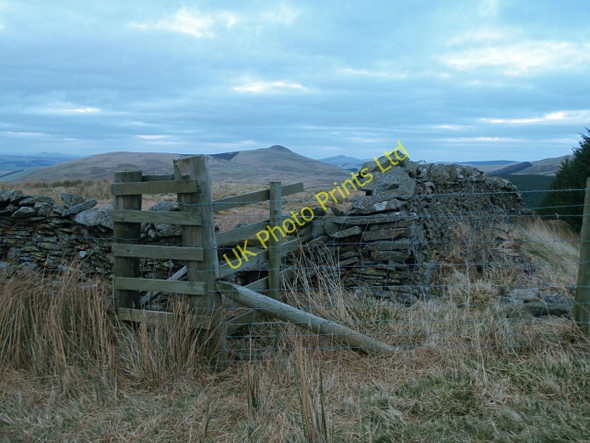 Photo 6"x4" Wall and fence junction, Muckle Knowe Skelfhill c2008