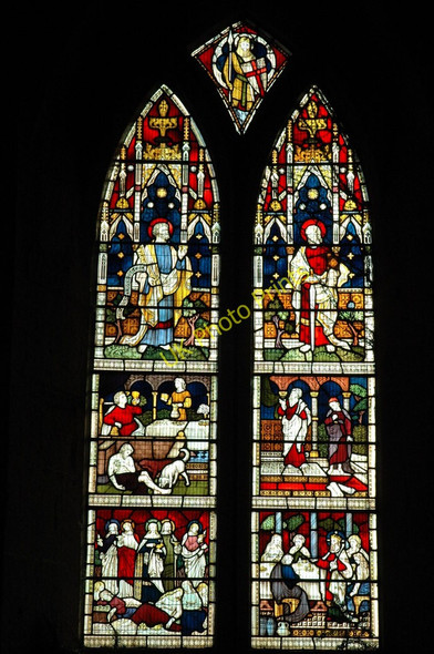 Photo 6"x4" Stained glass window, Brinsop church Brinsop c2011