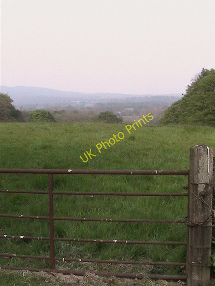 Photo 6"x4" View across fields towards the Downs, from the high ground by Pond Head Mayes Green c2007