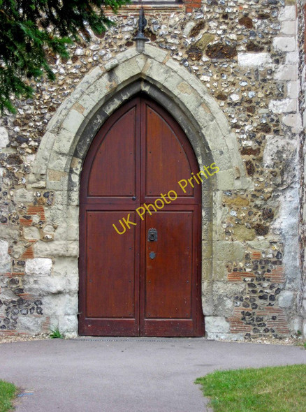 Photo 6"x4" St. Peter's Church - door, Church Street, Old Woking Woking c2010