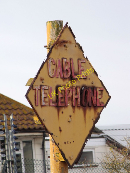 Photo 6"x4" Telephone cable sign, Shoreham Shoreham-By-Sea c2010