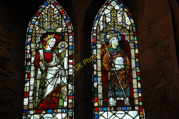 Photo 6"x4" Stained glass window, Kempsey church Callow End c2011