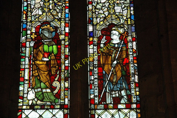 Photo 6"x4" Stained glass window, Kempsey church Callow End c2011