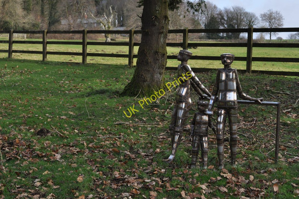 Photo 6"x4" Bob Walters' stainless steel people at Arlington Court Arlington\/SS6140 c2011
