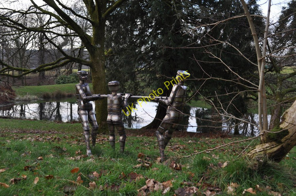 Photo 6"x4" Bob Walters' stainless steel people at Arlington Court Arlington\/SS6140 c2011 P1