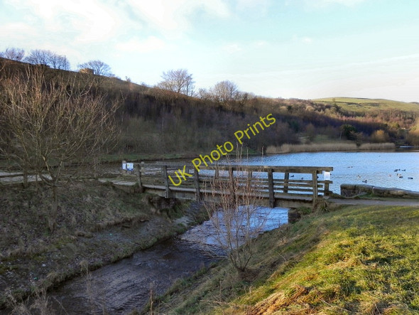 Photo 6"x4" Strinesdale Reservoir Bridge Shaw\/SD9308 c2011