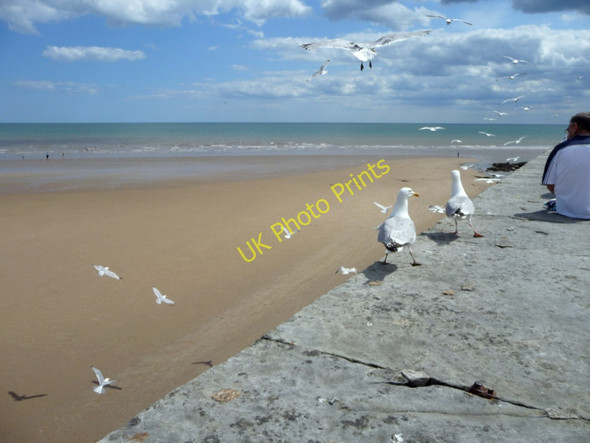 Photo 6"x4" Harbour Wall and North Beach, Bridlington Bridlington c2009