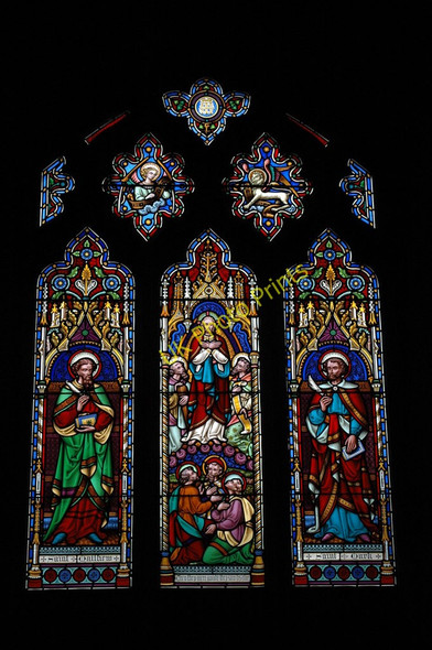 Photo 6"x4" Stained glass window, Leckhampton church Leckhampton c2011