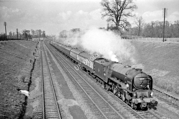 Photo 6"x4" Up ECML express north of St Neots St Neots c1959