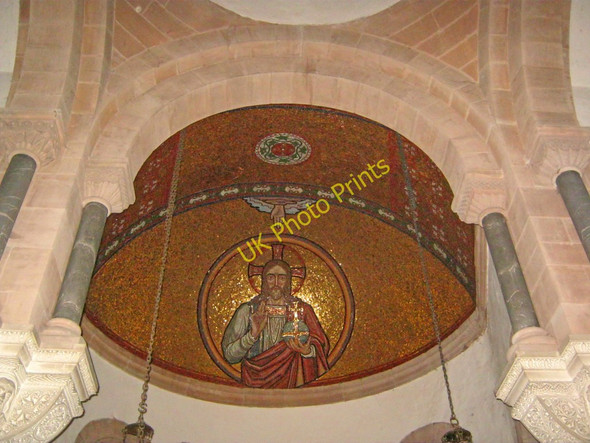 Photo 6"x4" Mosaic ceiling at St Catherine's Church Hoarwithy c2011