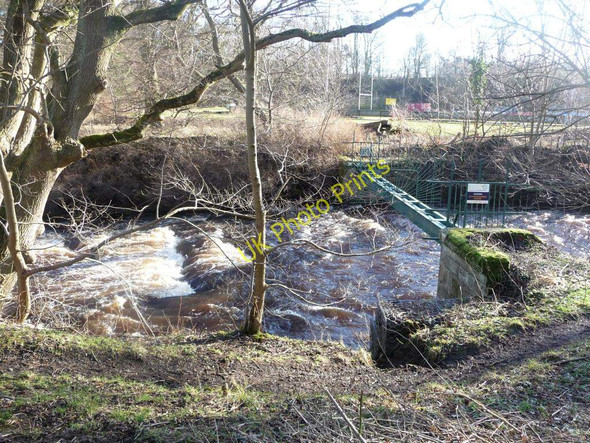 Photo 6"x4" Pipe bridge across the Water of Leith Balerno c2011