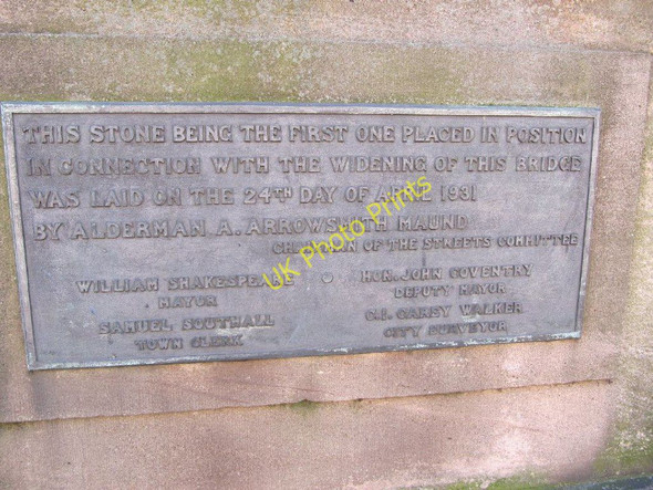 Photo 6"x4" Commemorative Plaque on the bridge Worcester c2011