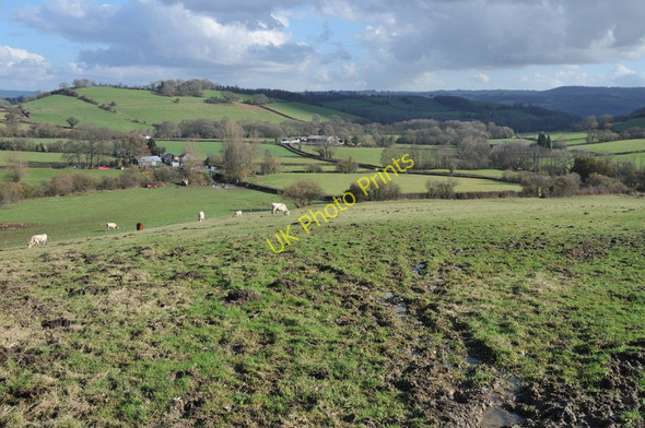 Photo 6"x4" View over Lower Prescoed Farm Usk\/Brynbuga c2011