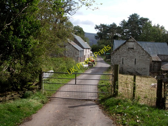 Photo 6"x4" Gated road at Sorgwm Farm Cathedine c2008