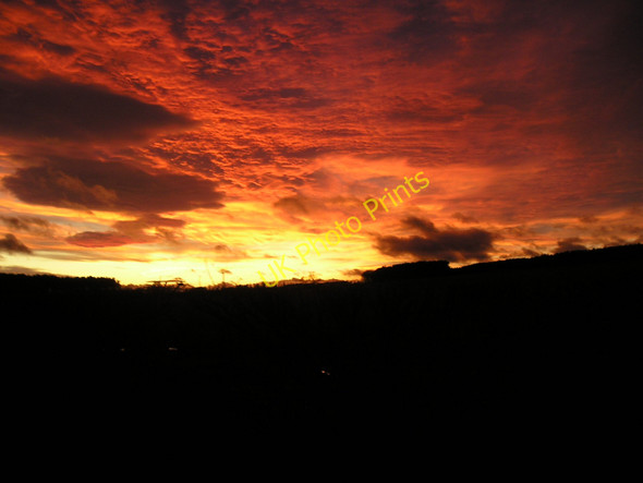 Photo 6"x4" Sunset seen from the end of  Charterhall Airfield Lambden c2008
