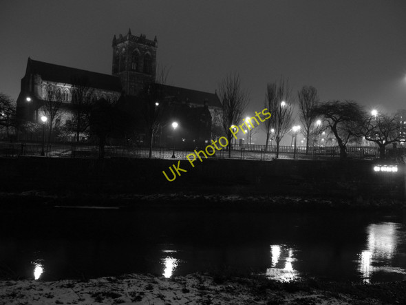 Photo 6"x4" Night View of Paisley Abbey and Abbey Close Paisley c2010