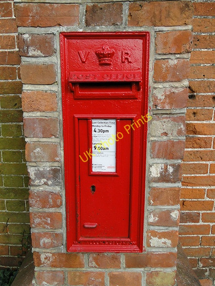 Photo 6"x4" Victorian wall postbox at Peasenhall Peasenhall c2011