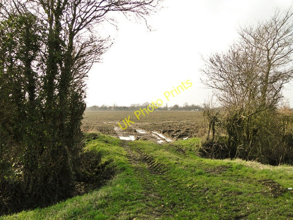 Photo 6"x4" Water lying in a field entrance Saxmundham c2011