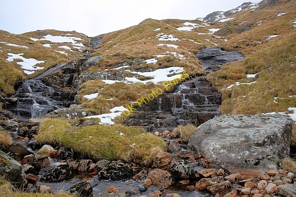 Photo 6"x4" Stream Junction in the Coire an  Eich Meall nan Spardan c2011