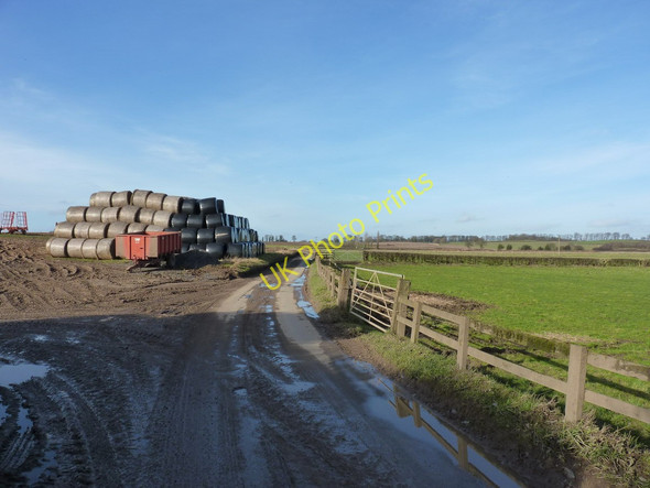 Photo 6"x4" Hay bales on the track to Poplar and Hollies Farms Arkendale\/SE3860 c2011