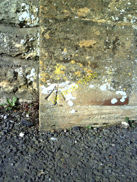 Photo 6"x4" Benchmark on gatepost at Preston Road entrance to Yeovil Cemetery Yeovil c2011