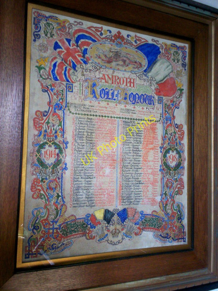 Photo 6"x4" Amroth War Memorial - inside Amroth Church Amroth c2011