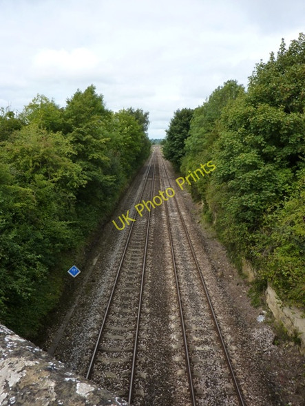 Photo 6"x4" Westbound Railway Bradford Abbas c2009