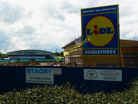 Photo 6"x4" Thamesdown Transport depot and a Lidl construction site, Barnfield Road, Swindon 25.08.2009 Even Swindon c2009