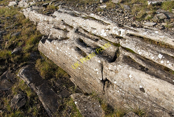 Photo 6"x4" Weathered limestone outcrop on Craig Leek Garbh Allt Shiel c2009