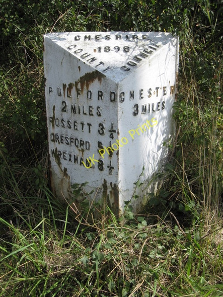 Photo 6"x4" Cheshire County Council mile marker near Belgrave Bridge Belgrave\/SJ3861 c2009
