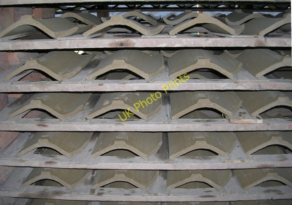 Photo 6"x4" Hoe Hill Tile Works - Close up of tiles drying in sheds Barton-Upon-Humber c2009