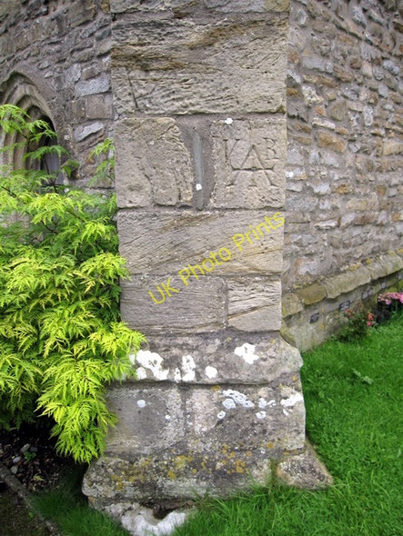 Photo 6"x4" Bench mark on St Oswald's, Thornton in Lonsdale Thornton in Lonsdale c2009