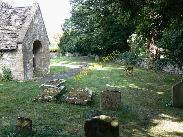Photo 6"x4" Churchyard and porch, St Matthew's church, Coates Coates\/SO9800 c2009