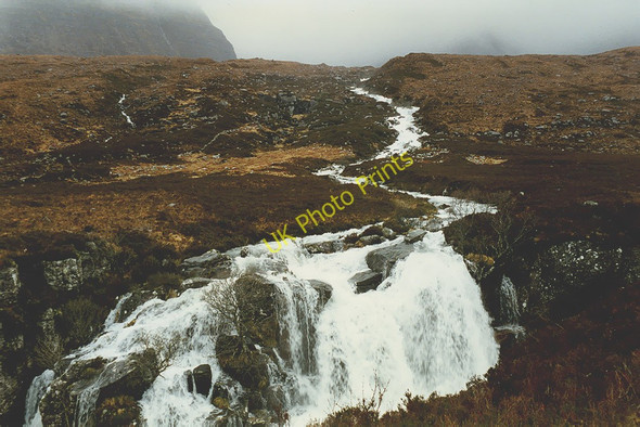 Photo 6"x4" Waterfall on the Allt Toll a' Mhadaidh Rechullin c1997