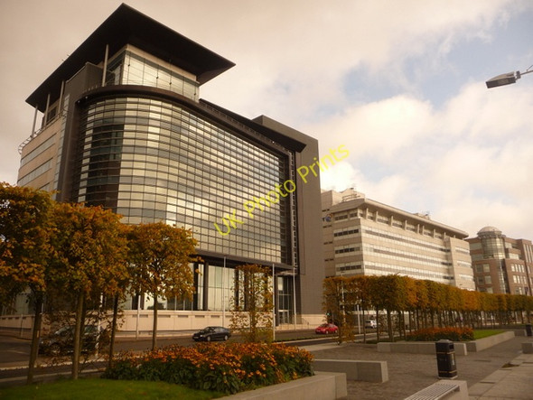 Photo 6"x4" Glasgow: new offices and square trees on Broomielaw Glasgow c2009