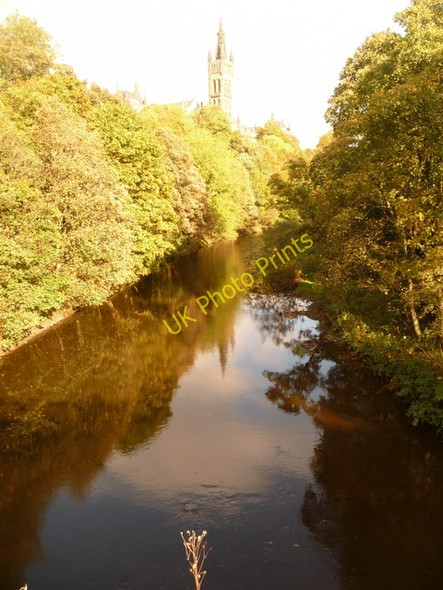 Photo 6"x4" Glasgow: River Kelvin and university buildings Dowanhill c2009