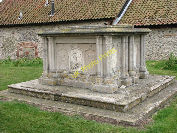 Photo 6"x4" All Saints church - tomb chests in churchyard Morston c2007