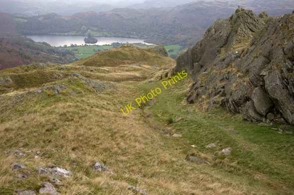 Photo 6"x4" Footpath and Stone Arthur Town Head\/NY3309 c2009