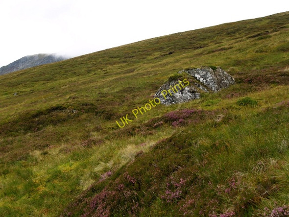 Photo 6"x4" Hillside with boulder, Sgurr a' Choire Ghlais Meall a' Gheur-fheadain c2009