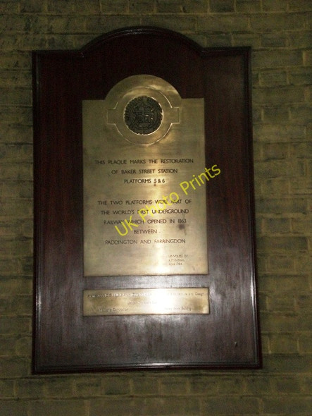 Photo 6"x4" Restoration Plaque, Baker Street Underground Station Marylebone\/TQ2881 c2009