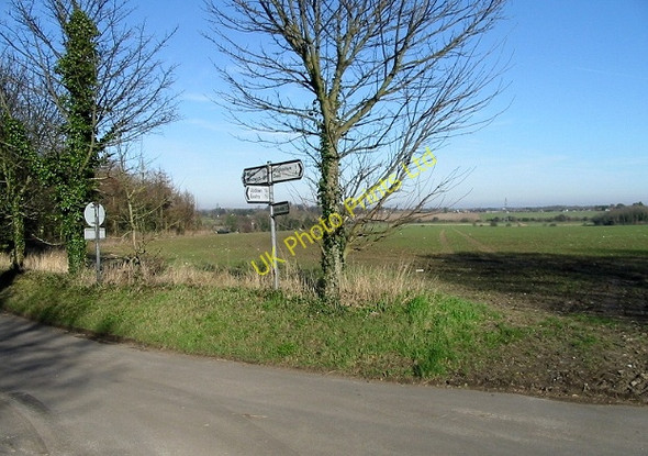 Photo 6"x4" Looking NE across fields from road junction at Ham Ham\/TR3254 c2008
