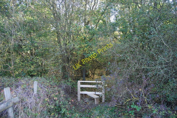 Photo 6"x4" Stile, Greensand way enters Moat Wood Mereworth c2009