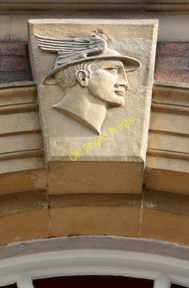 Photo 6"x4" Hermes keystone, Great Malvern Post Office Great Malvern c2009