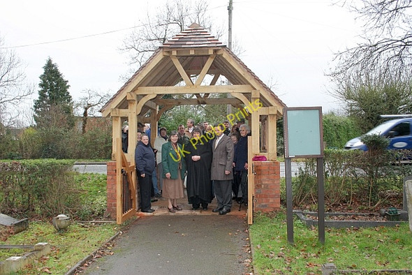 Photo 6"x4" Lych gate blessed and dedicated, Welland Marl Bank c2009