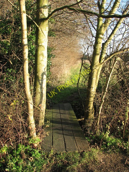 Photo 6"x4" Plank bridge over ditch Ashwellthorpe c2009
