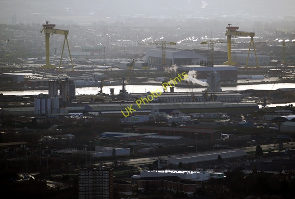 Photo 6"x4" Belfast docks from Cave Hill Belfast c2009