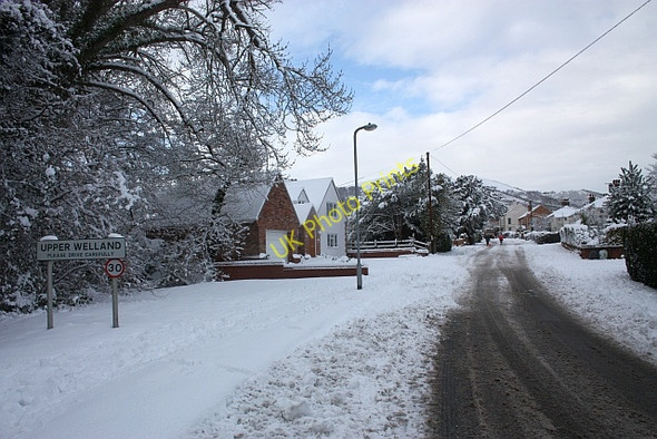 Photo 6"x4" Upper Welland Road in the snow Marl Bank c2010